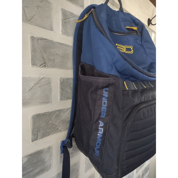 UNDER ARMOUR Backpack Steph Curry SC30 Blue Yellow Basketball Sports College - Picture 6 of 16